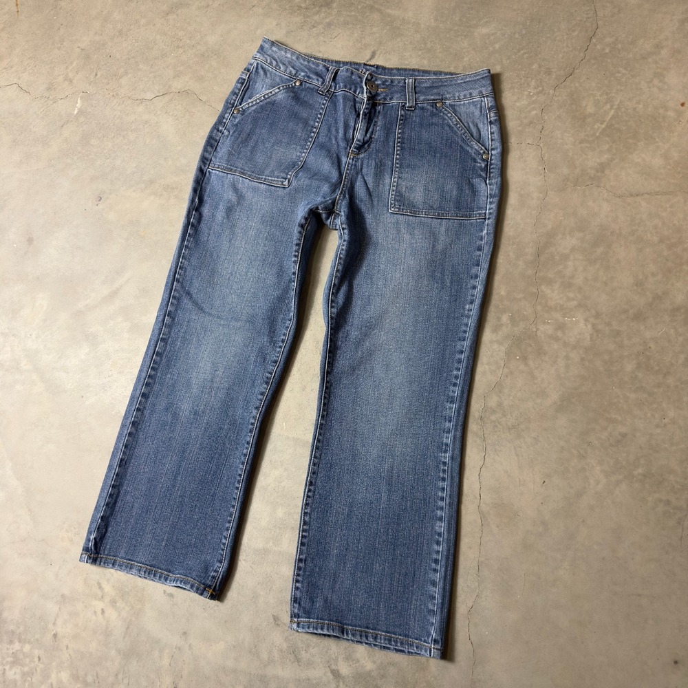 Vintage Y2K RuffHewn Straight Leg Jeans Womens 12 Blue Medium Wash Baggy Casual